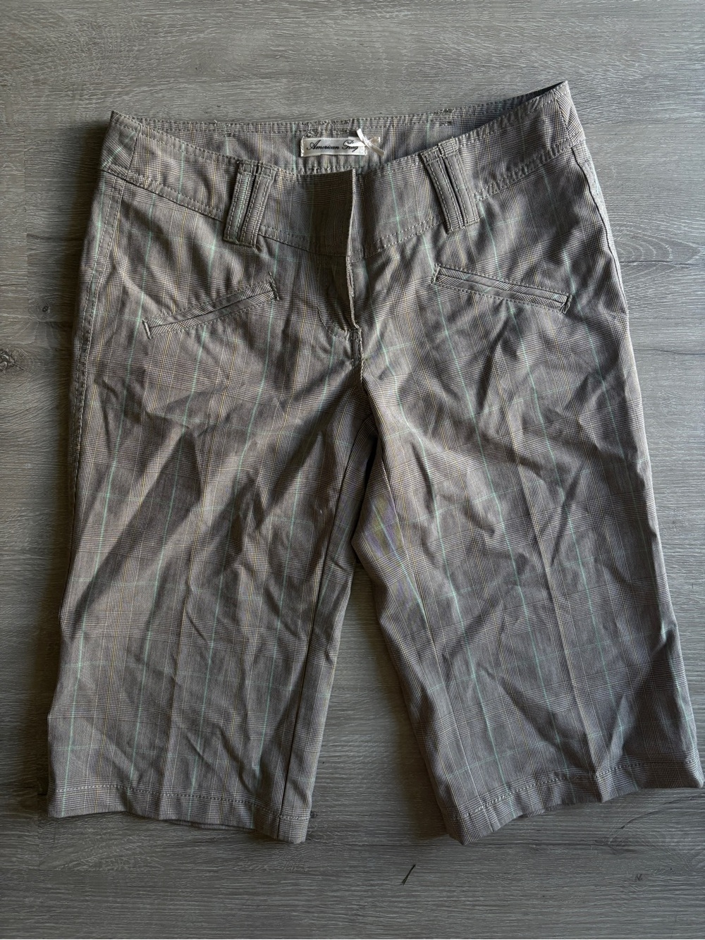 Woman's Gray Pinstripe Shorts - Casual Smart Wear